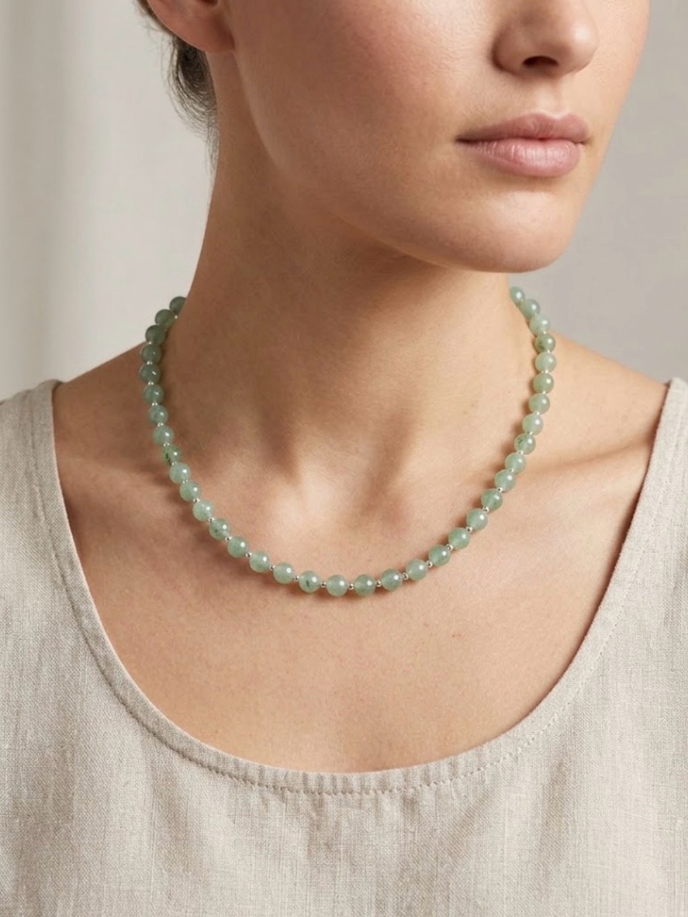 Green aventurine Sterling Silver necklace
